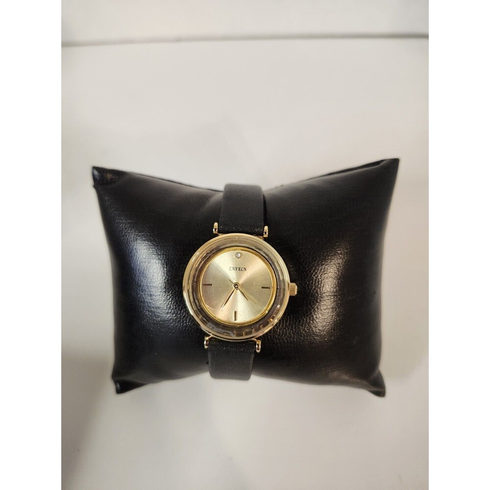 CNYXCN Womans Watch Gold Tone And Black